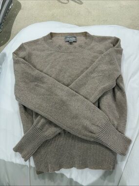 J. Crew Taupe Cropped Crewneck Cashmere Sweater